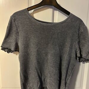 American Eagle Outfitters Gray Short Sleeve Top